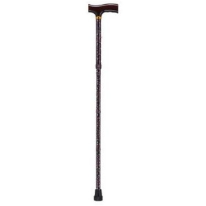 Drive Medical Lightweight Adjustable Folding Cane with T Handle Black Floral - All