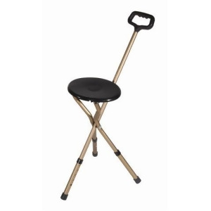 Drive Medical Folding Lightweight Cane Seat Adjustable Height Bronze - All