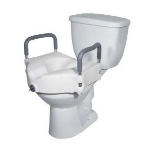 Drive Medical Elevated Raised Toilet Seat with Removable Padded Arms - All