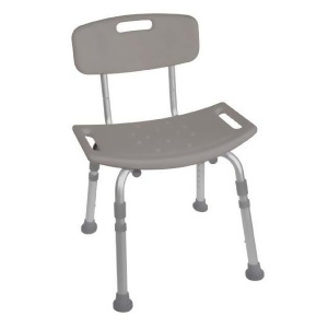 Drive Medical Bathroom Safety Shower Tub Bench Chair with Back Gray - All