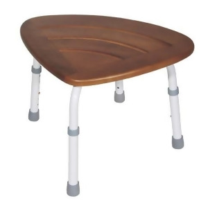 Drive Medical Adjustable Height Teak Bath Bench Stool Triangular - All