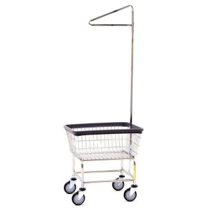 Narrow Laundry Cart w/ Single Pole Rack - All