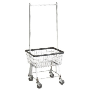 Economy Laundry Cart w/ Double Pole Rack - All