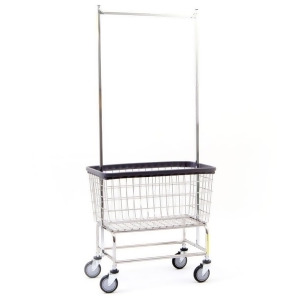 Large Capacity Laundry Cart w/ Double Pole Rack - All