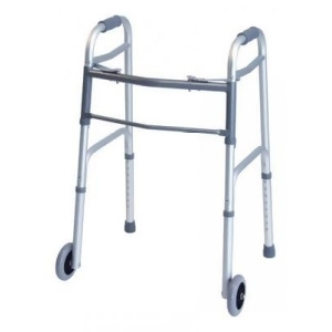 Graham-field 716270A-1 Everyday Adult Walker with Wheels Dual Release Silver - All