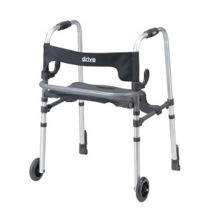 Drive Medical Clever-Lite Ls Walker With Seat And Push Down Brakes Gray 1 Ea - All