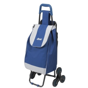 Drive Medical Deluxe Rolling Shopping Cart with Seat Blue - All