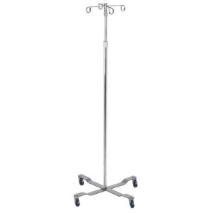 Drive Medical Economy Removable Top I. V. Pole 2 Hook Top Chrome - All