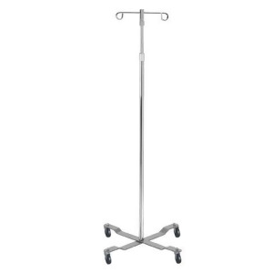 Drive Medical Economy Removable Top I. V. Pole 4 Hook Top Chrome - All