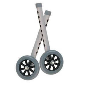 Drive Medical Walker Wheels with Two Sets of Rear Glides for Use with Universal Walker 5 Gray - All