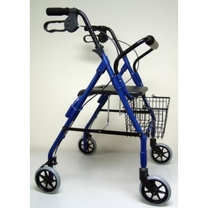 4 Wheel Rollator sunmarkA Econo 32 to 37 Inch Blue Folding Aluminum Item Number 115-6926Ea - All