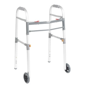 Drive Medical Two Button Folding Universal Walker with 5 Wheels - All
