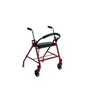 Drive Medical Two Wheeled Walker with Seat Red - All