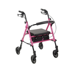 Drive Medical Breast Cancer Awareness Adjustable Height Rollator Pink - All