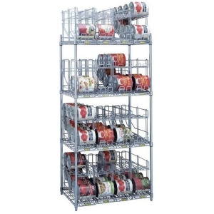 R B Wire Products Crs4243672 4 Tier Can Rack System 4 Wire Shelves 16 Modules 128 #10 Cans - All