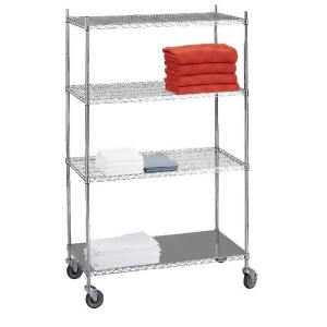 R B Wire Products Lc183672sol Linen Cart 18x36x72 w/Solid Bottom 16 gauge Chrome Plated Shelf - All