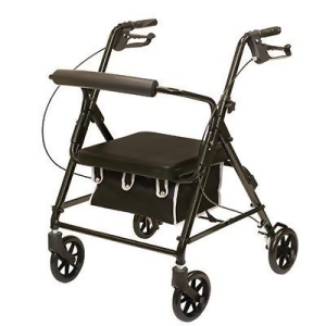4 Wheeled Aluminum Rollator With Padded Seat and Loop Brakes Color Burgundy 1 Each / Each - All
