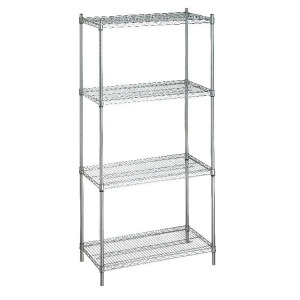 Shelving Unit 24x48x72 w/o Casters 4 Wire Shelves - All