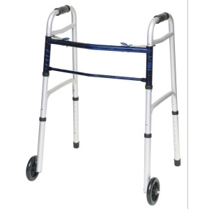 Dual Release Walker with Wheels Flame Blue Carton of 4 - All
