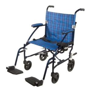 Drive Medical Fly Lite Ultra Lightweight Transport Wheelchair Blue - All