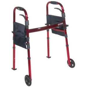 Drive Medical Portable Folding Travel Walker with 5 Wheels and Fold up Legs - All