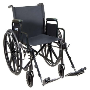 Drive Medical Silver Sport 1 Wheelchair with Full Arms and Swing away Removable Footrest - All