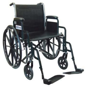 Drive Medical Silver Sport 2 Wheelchair Non Removable Fixed Arms Swing away Footrests 18 Seat - All