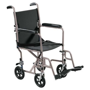 Drive Medical Lightweight Steel Transport Wheelchair Fixed Full Arms 19 Seat - All