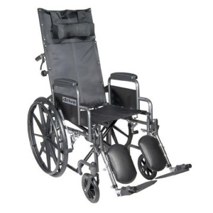 Drive Medical Silver Sport Reclining Wheelchair with Elevating Leg Rests Detachable Desk Arms 16 Seat - All