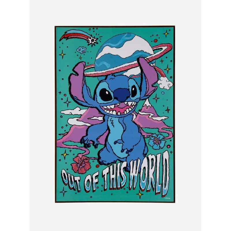 Disney Lilo Stitch Out Of This World Glitter Wood Wall Art From Hot Topic At Shop Com