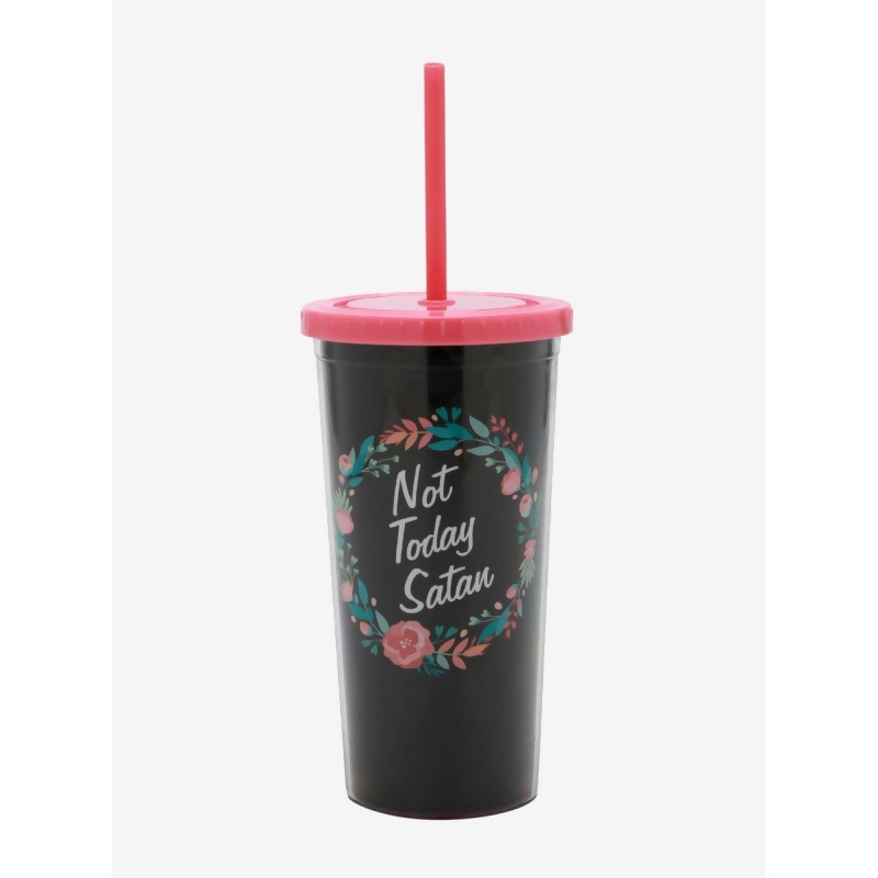 Not Today Satan Floral Acrylic Travel Cup from Hot Topic ...
