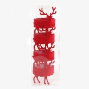 Christmas Red Reindeer Felt Napkin Rings (Pack of 4) Christmas Red Reindeer Felt Napkin Rings (Pack of 4)