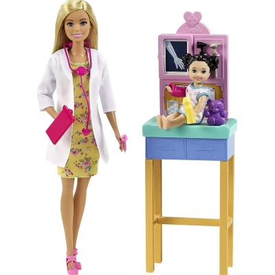 Barbie Pediatrician Doctor Career Doll Toddler Exam X-Ray Playset Mattel 