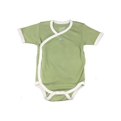 Short Sleeve Onesie Kimono Style Earth Green From Hanz Baby