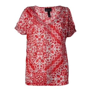 Inc International Concepts Women's Embellished Printed Top S Russian Rose - All