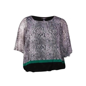 Alfani Women's Studded Mesh Overlay Blouse Xl Python Shadow Green - All