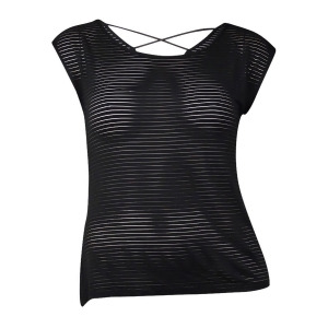 Inc International Concepts Women's Striped Cross Back Top L Deep Black - All