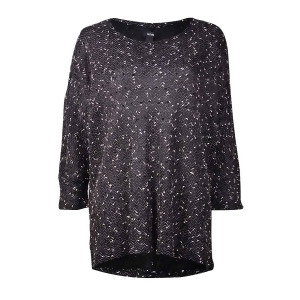 Alfani Women's Popcorn 3/4 Sleeve Sequin Top M Deep Black - All