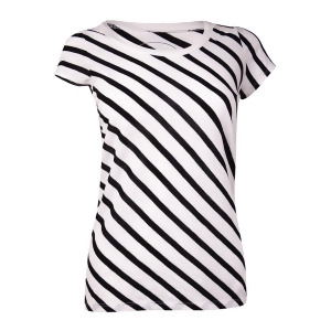 Inc International Concepts Women's Striped Metallic Tee Xs Bright White/Black - All