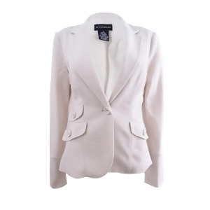 Sutton Studio Women's Single Button Blazer Jacket 6 Vanilla - All