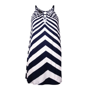 Inc International Concepts Women's Striped Halter Top M White/Twilight - All