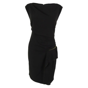 Inc International Concepts Women's Zip Pleated Crepe Dress 10 Black - All