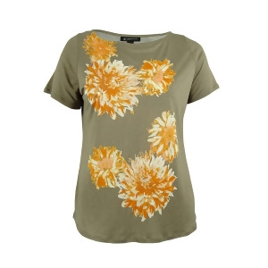 Inc International Concepts Women's Sequin Floral Print Top Ps Bitter Orange - All