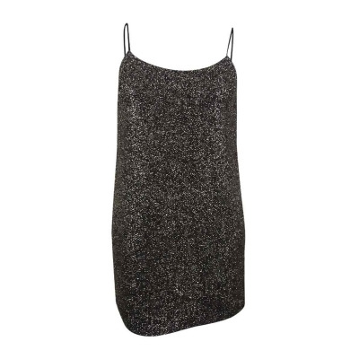 CeCe Women's Mia Glitter Slip Dress (M, Rich Black) 