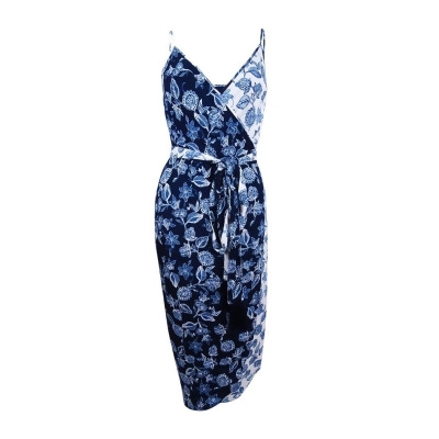 Rachel Roy Women's Floral-Print Wrap Slip Midi Dress 