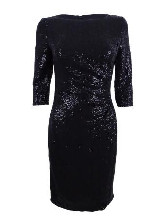 vince camuto black sequin dress