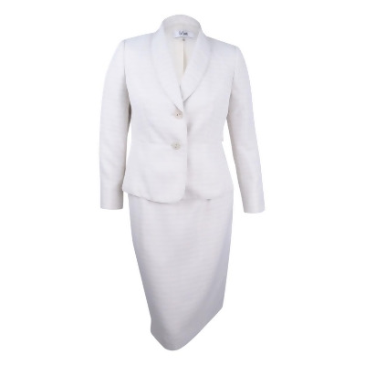 Le Suit Women's Shawl-Collar Tweed Skirt Suit 