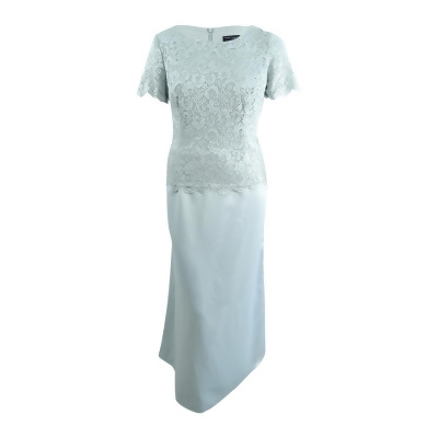 Alex Evenings Women's Plus Size Glitter Lace & Satin Gown 