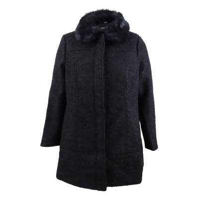 faux fur trim coat womens