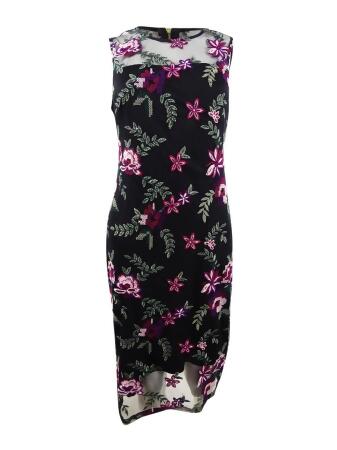 calvin klein floral embroidered sheath dress